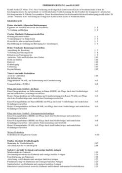 Aktuelle Friedhofsordnung