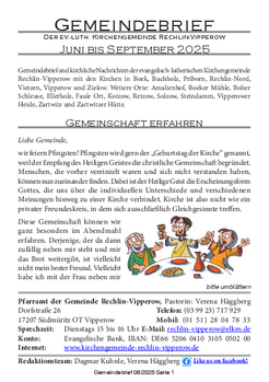 Gemeindebrief Juni-September 2025