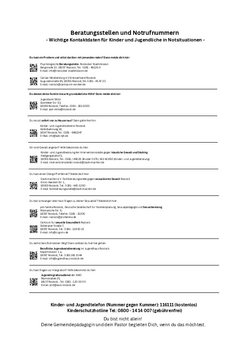 Beratungsstellen und Notrufnummern