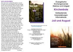 Kirchenbote Juli und August 2026