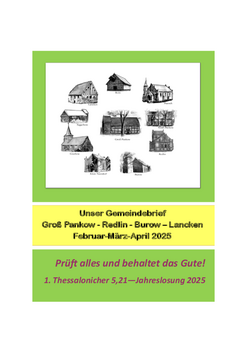 Gemeindebrief Februar bis April 2025