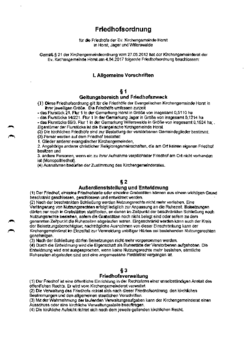 Friedhofsordnung für Horst, Jager und Willerswalde