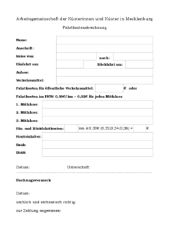 Fahrtkostenabrechnung Ehrenamt