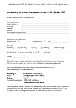 Anmeldeformular Weiterbildungswoche 2026
