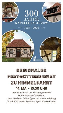 300 Jahre Kapelle Jagetzow - Festgottesdienst zu Himmelfahrt