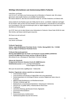 Sommerfreizeit Infos