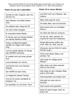 Puzzle zu Psalm 23