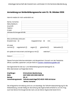 Anmeldeformular Weiterbildungswoche 2026