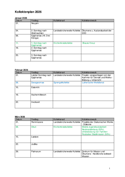  Kollektenplan 2026