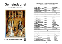 Gemeindebrief Klaber, Dezmber 2025 und Januar 2026