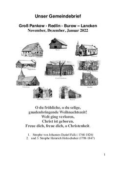 Unser Gemeindebrief    Groß Pankow - Redlin - Burow – Lancken: November, Dezember, Januar 2022 