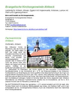 Was bei uns so los ist - Kleine Vorstellung der Kirchengemeinde Ahlbeck