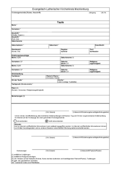 Anmeldeformular Taufe