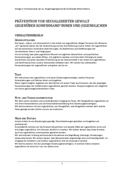 Anlage 5: Prävention vor sexualisierter Gewalt gegenüber KonfirmandInnen und Jugendlichen