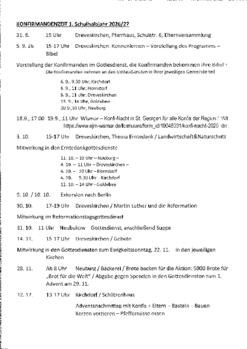 Konfirmandenzeit 1. Schulhalbjahr 2026/2027