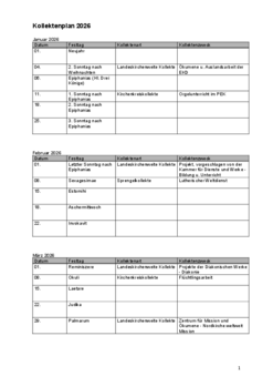  Kollektenplan 2026