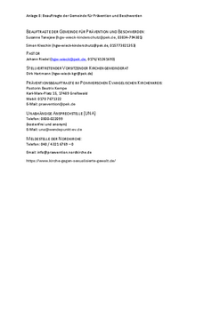 Anlage 8: Beauftragte und AnsprechpartnerInnen