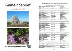 Gemeindebrief Klaber Februar, März und April 2025