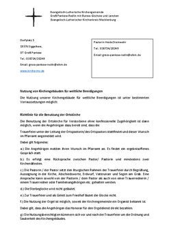 Nutzung von Kirchengebäuden für weltliche Beerdigungen