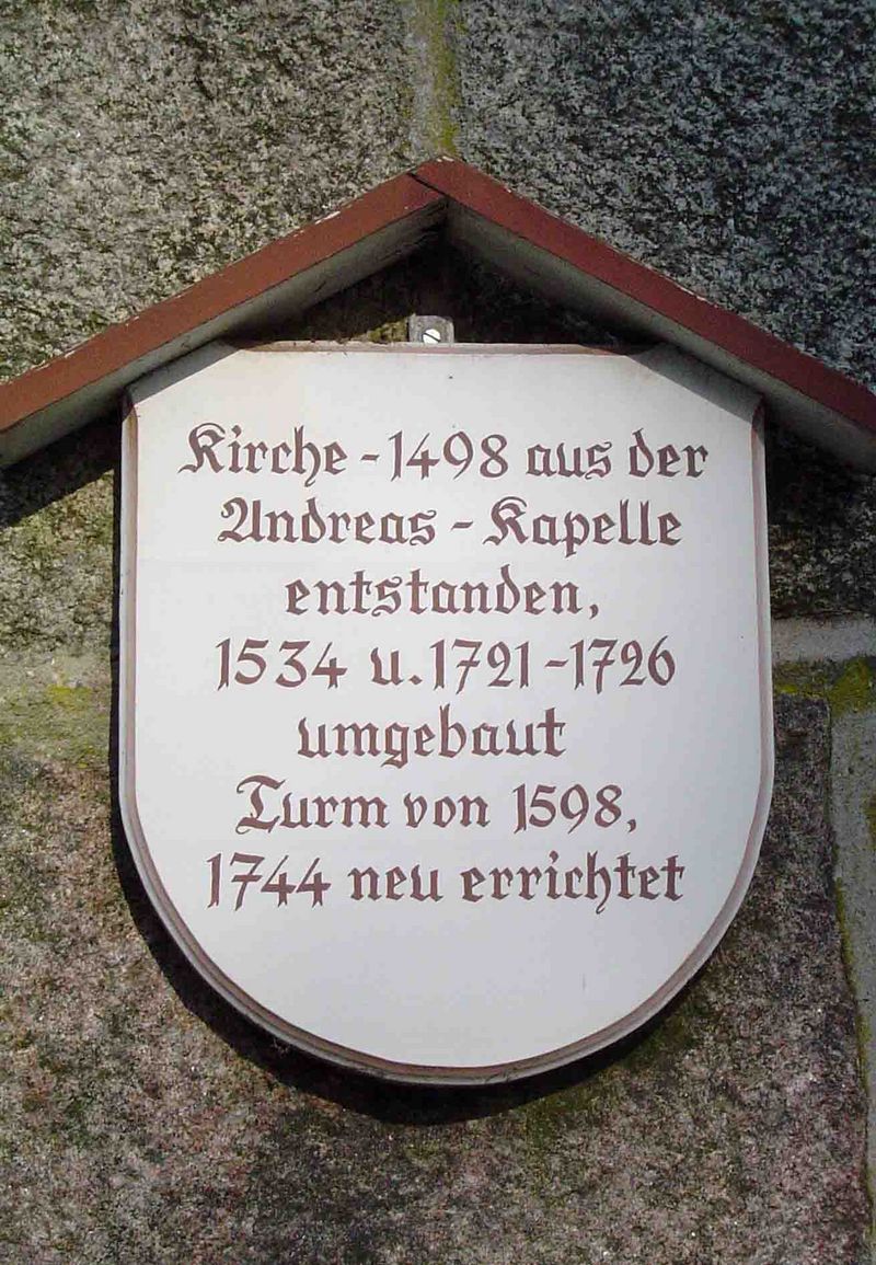 Tafel zur Kirche Nehringen