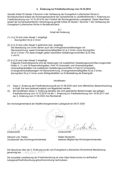 Friedhofsordnung - 3. Änderung