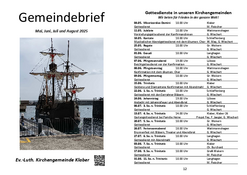 Gemeindebrief Klaber Mai, Juni, Juli und August 2025